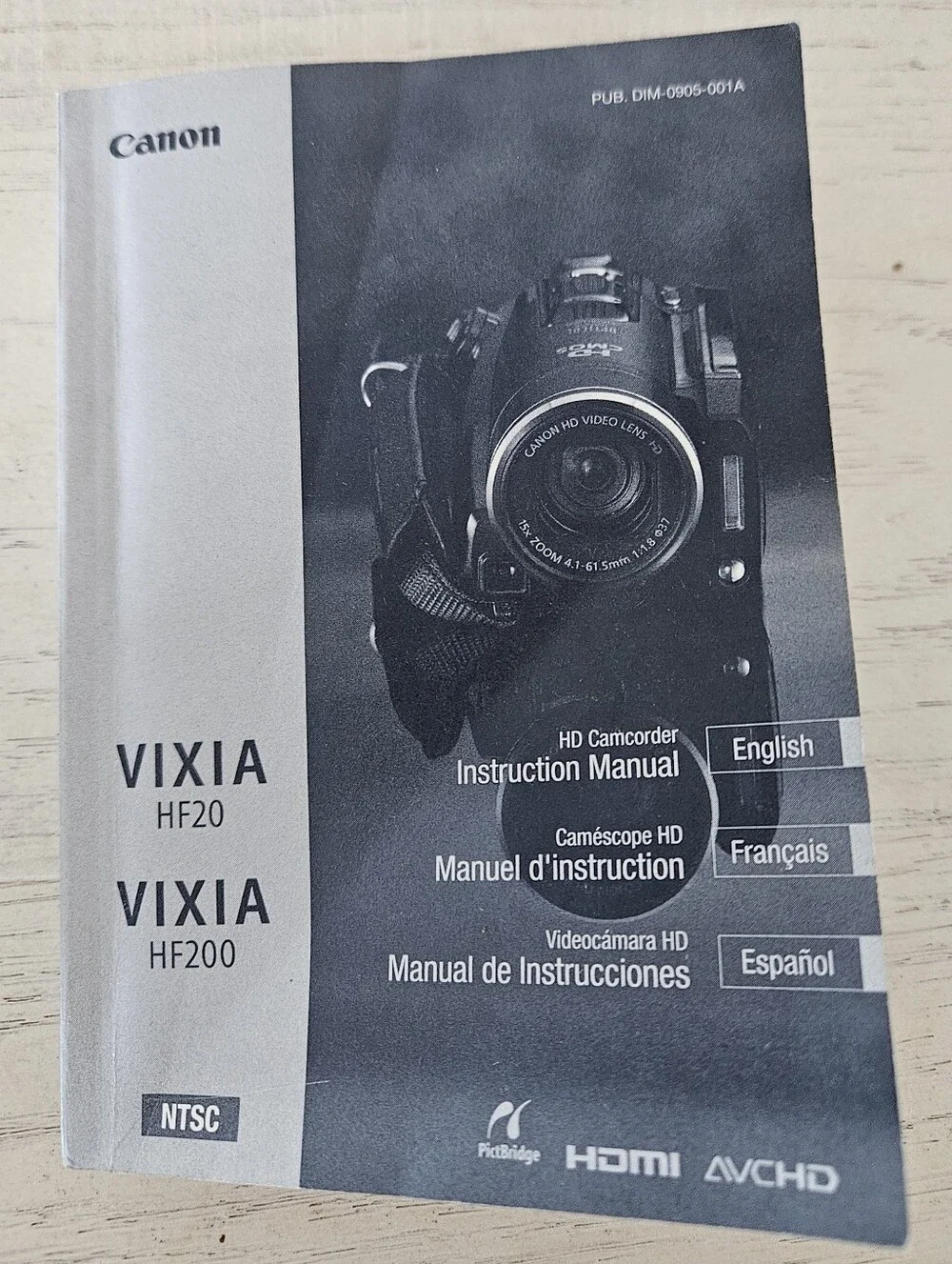 Canon VIXIA HF20/HF200 Camcorder Original Instruction Guide Book Manual